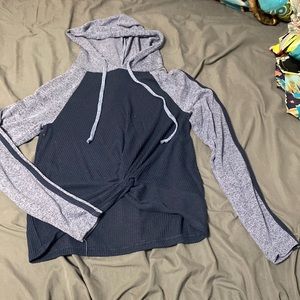 Long sleeve tee with a hood